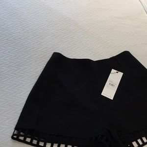 Black silk shorts